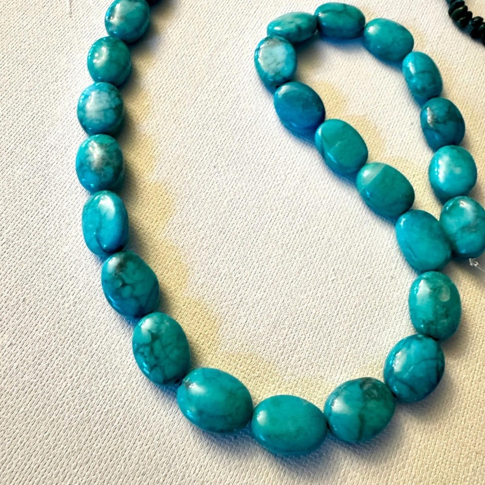 Bundle 4 Turquoise Strands - Sleeping Beauty Chalk Green Nugget Beads Boho